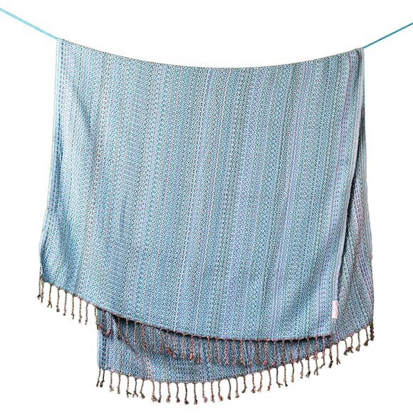 Salt Rag Beach Towel - "Turquoise Hippie Rag" [Sand Free Turkish Beach Towel] - Picture 4 of 4